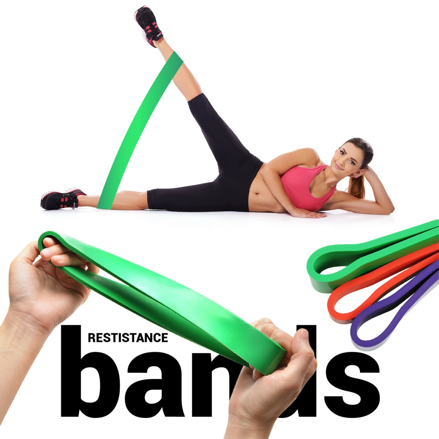 3 Set Resistance Bands Loop Legs Therapy Fitness Tube Workout Bands Fitness Yoga