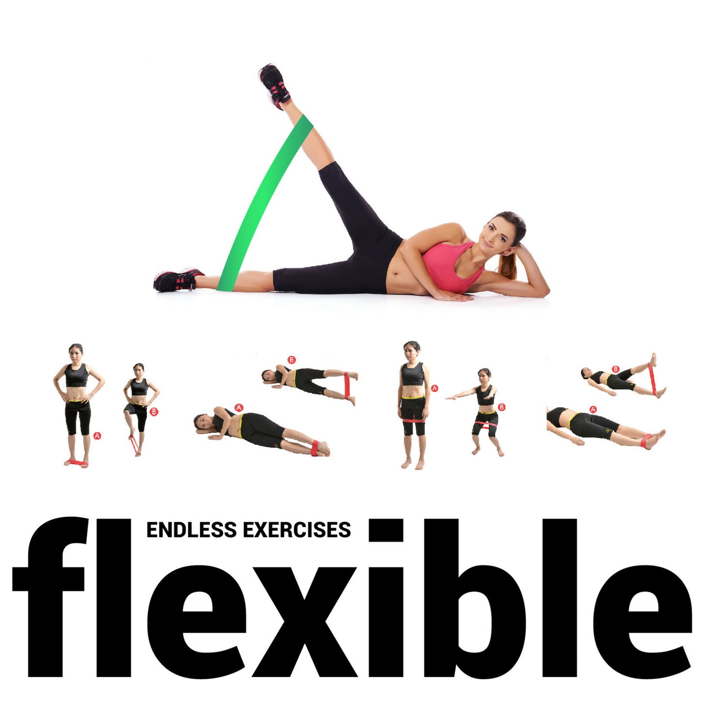 3 Set Resistance Bands Loop Legs Therapy Fitness Tube Workout Bands Fitness Yoga