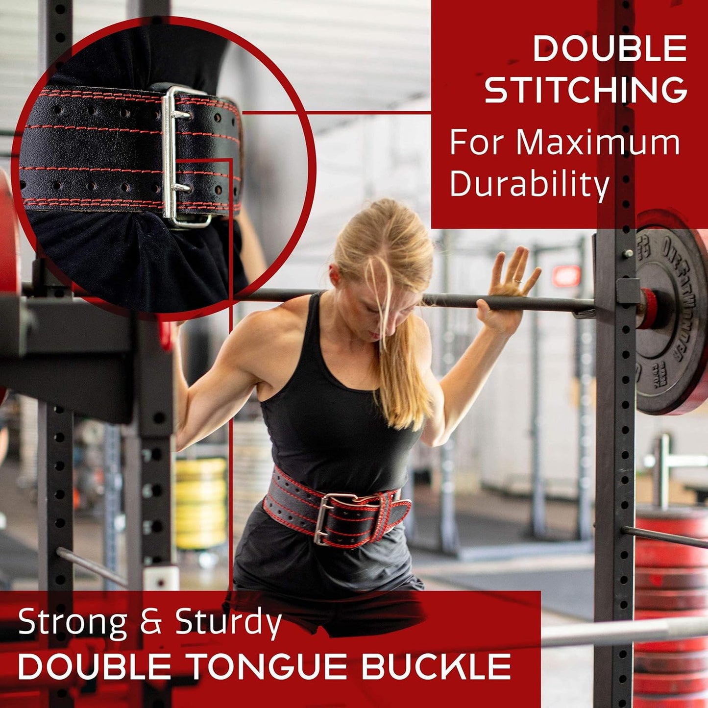 Weight Lifting Belt for Powerlifting Deadlift Training, Premium Leather for Core Support Gym Strength Workout