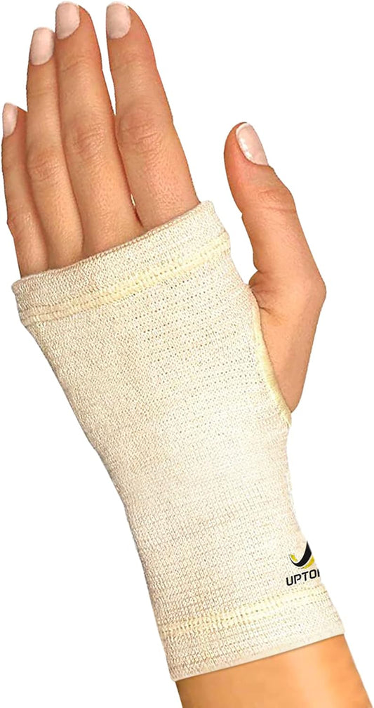Copper Wrist Compression Sleeve, Hand Brace Wrist Support for Carpal Tunnel, Wrist Brace for Tendonitis, Breathable Copper Compression Sleeve, White/Skin in Medium, Pack of 1