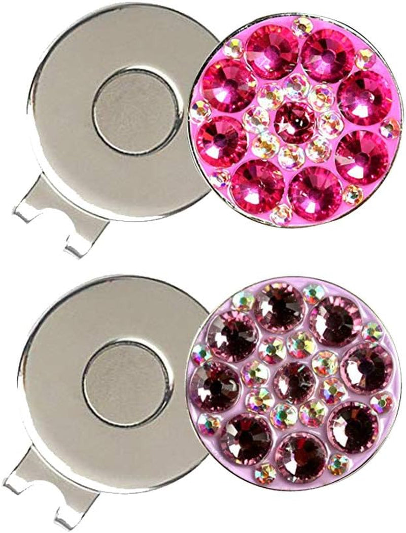 Crystal Golf Ball Markers Golf Hat Clips Sets Pack of 2