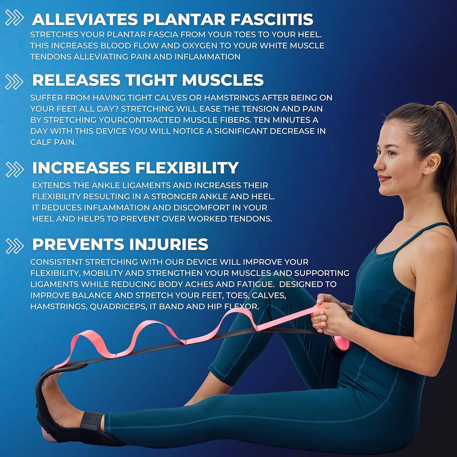 Stretching Strap Hamstring Stretcher - Stretching Equipment, Stretching Bands, Foot Stretcher, Calf Stretcher, Leg Stretcher, Ankle Stretcher Stretch Band, Ligament Stretching Belt, Stretch Strap